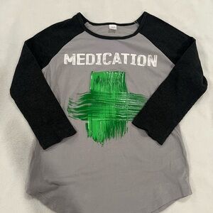 Mens Gray and Black Long Sleeve Shirt